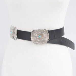 Western Style Belt With Turquoise